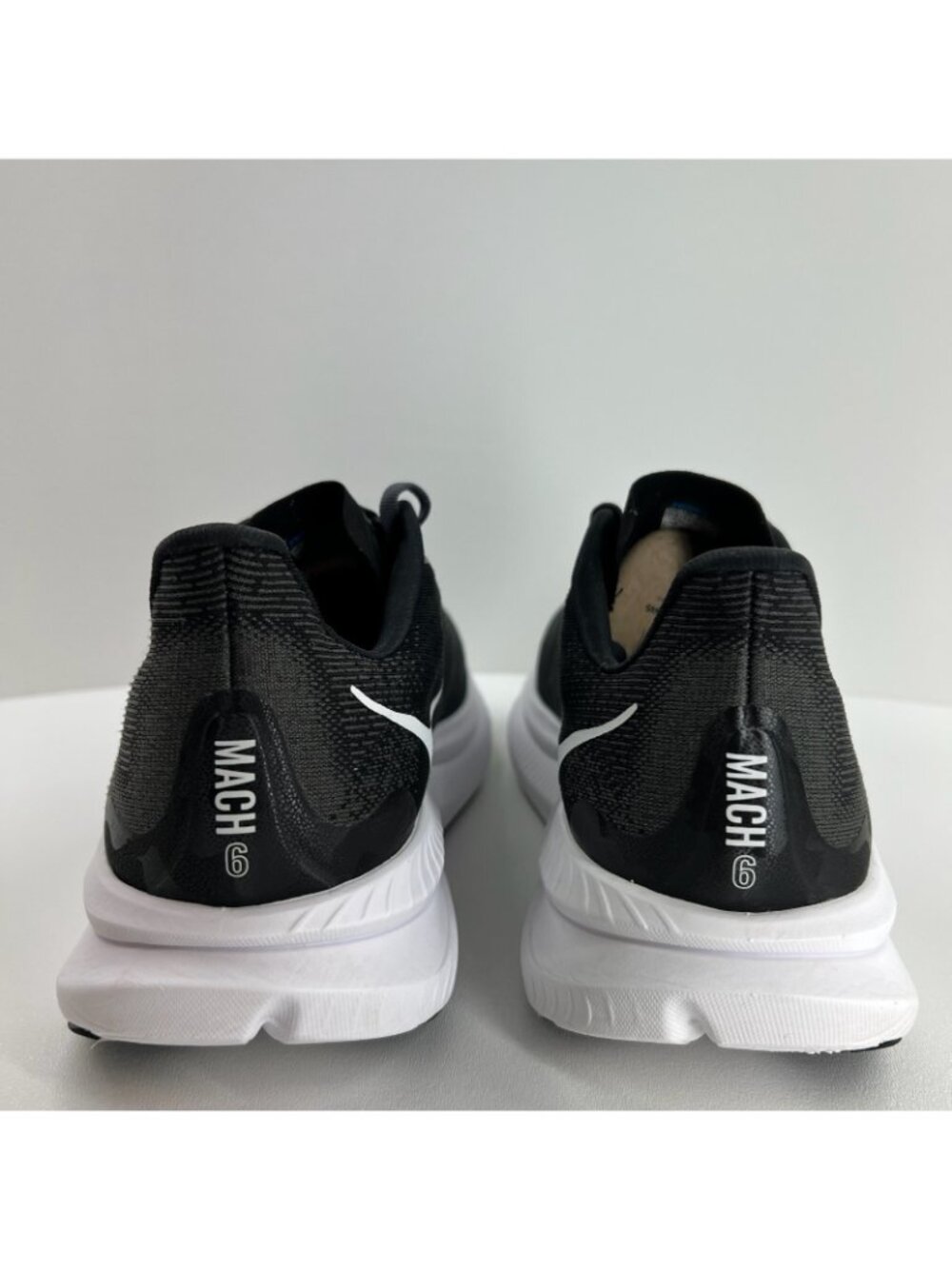 HOKA Mach 6 Running Shoes Mens 12D Lace Up Low Top Mesh Black White 1147790-BWHT - Picture 4 of 10